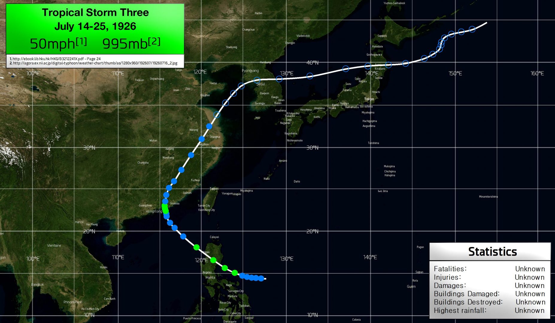 1926 Pacific Typhoon Season – Cyclone History